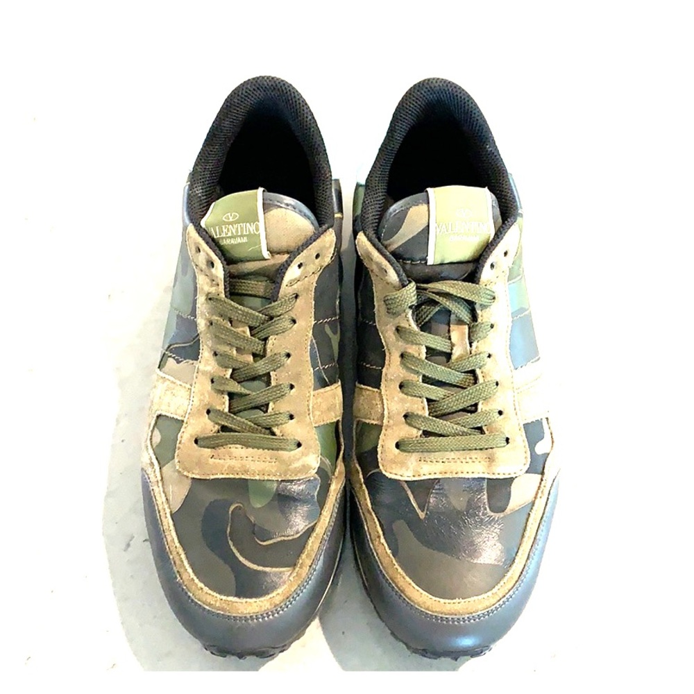 Valentino Camo Green and Tan Men's Sneakers